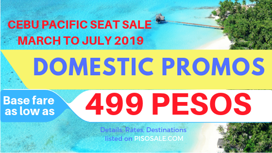 CEBU PACIFIC domestic promos 499 and up